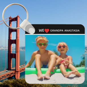 Personalized photo gift for Grandpa from children Keychain