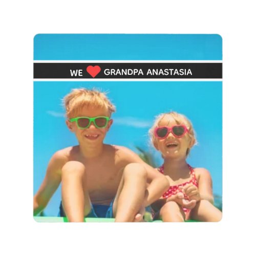 Personalized photo gift for Grandpa from children Metal Print