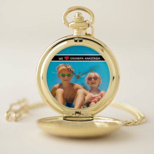 Personalized photo gift for Grandpa from children Pocket Watch