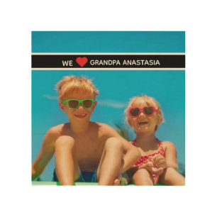 Personalized photo gift for Grandpa from children Wood Wall Art