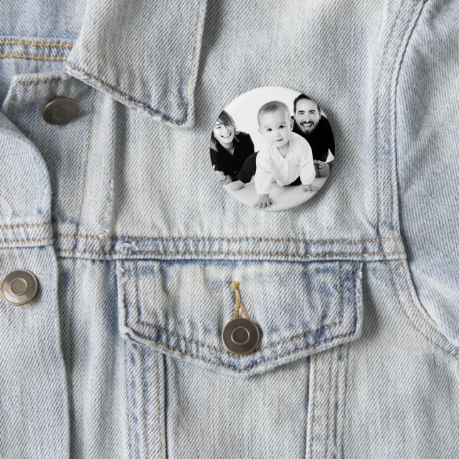 Personalized Photo Gift for Him Pin Button (In Situ)