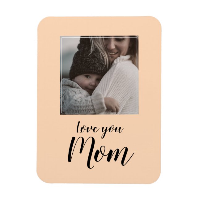 Personalized photo gift magnet, love you mom magnet (Vertical)