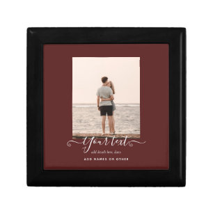 Personalized PHOTO Gifts Burgundy Theme Gift Box