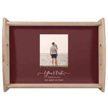 Personalized PHOTO Gifts Burgundy Theme Serving Tray