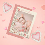 Personalized Photo Girl Floral Birth Announcement Postcard<br><div class="desc">Soft watercolor hand drawn flowers in pinks,  peaches and neutral colors with wrapping vines to accent your favorite baby photo. Perfect for the birth announcement for your new baby girl.</div>