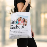 Personalized Photo Girls Weekend Definition Tote Bag<br><div class="desc">Personalize with your definition of a perfect girls' weekend,  and add the names of your besties and a special photo. Designed by Thisisnotme©</div>