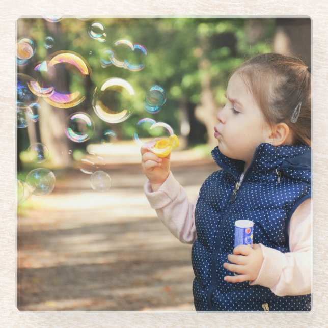 Personalized Photo Glass Coaster (Front)