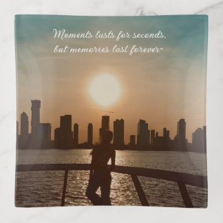 Personalized photo Glass trinket tray 