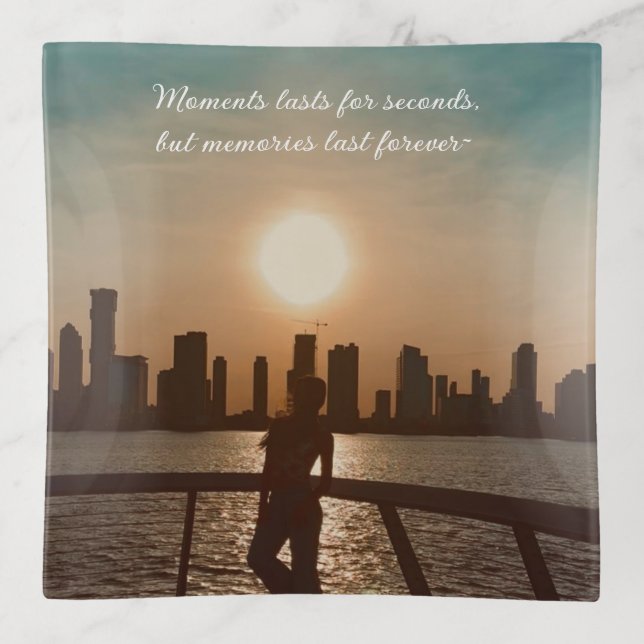 Personalized photo Glass trinket tray  (Front)