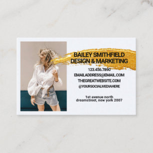 Personalized Photo Gold Painting Business Card
