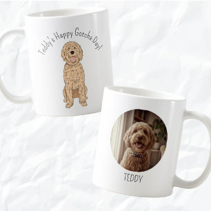 Personalized Photo Golden Doodle Gotcha Day Mug
