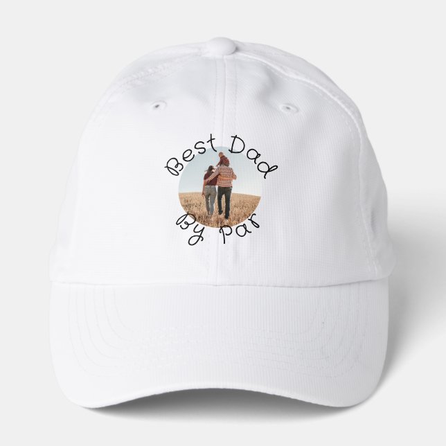 Personalized Photo Golf Dad Gift Best Dad By Par Performance Cap (Front)