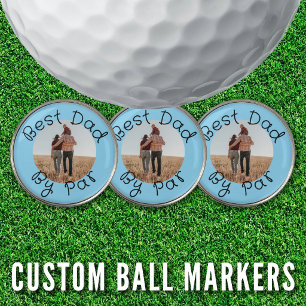 Personalized Photo Golf Gift Best Dad By Par Ball Marker