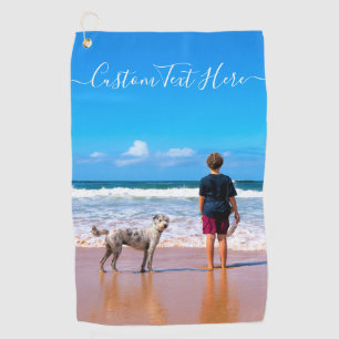 Personalized Photo Golf Towel with Custom Text