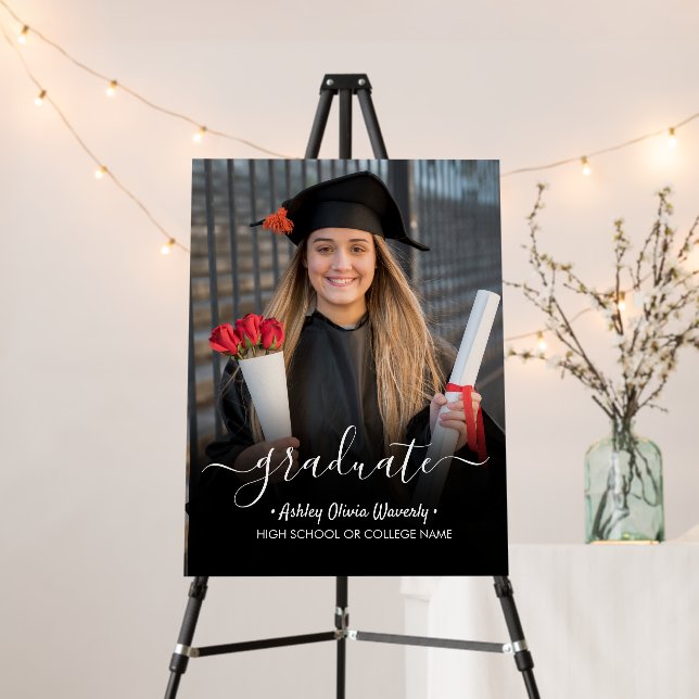 personalized photo grad party sign  (In Situ (Stand))