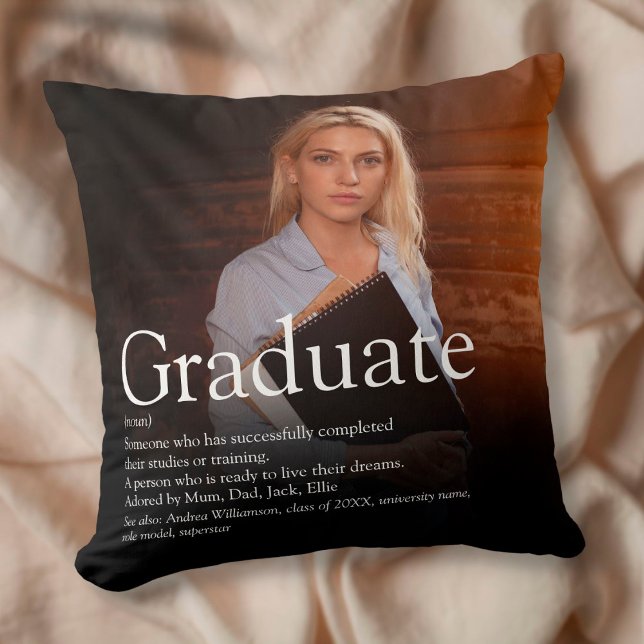 Personalized Photo Graduate Definition Throw Pillow (Creator Uploaded)