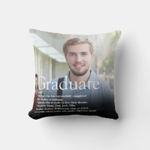 Personalized Photo Graduate Definition Throw Pillow