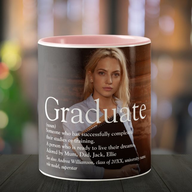 Personalized Photo Graduate Definition Two-Tone Coffee Mug (Personalized Photo Graduate Definition Two-Tone Coffee Mug)