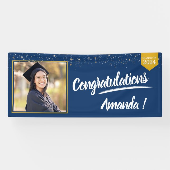Personalized Photo Graduation Announcement Banner (Horizontal)