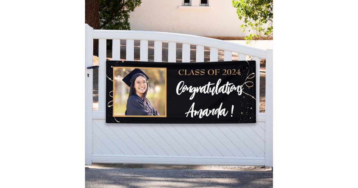 Personalized Photo Graduation Banner | Zazzle