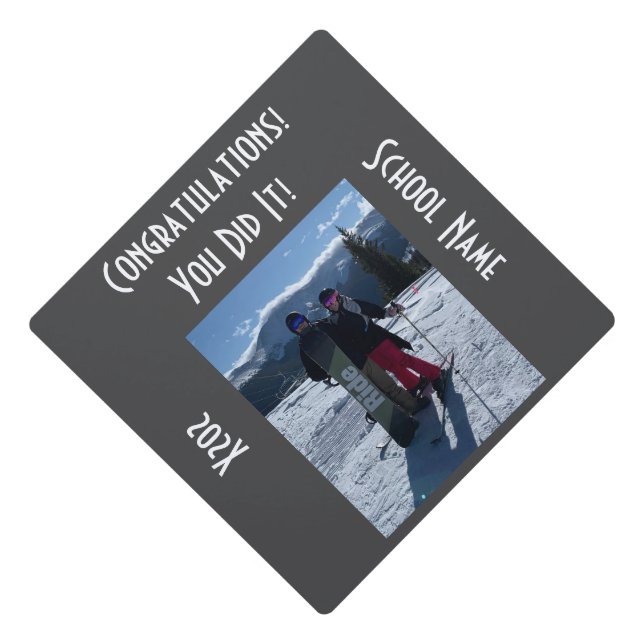 Personalized Photo Graduation Cap topper (Front)
