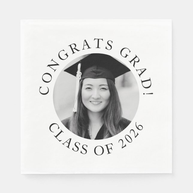 Personalized Photo Graduation Congrats Grad Party Napkins (Front)