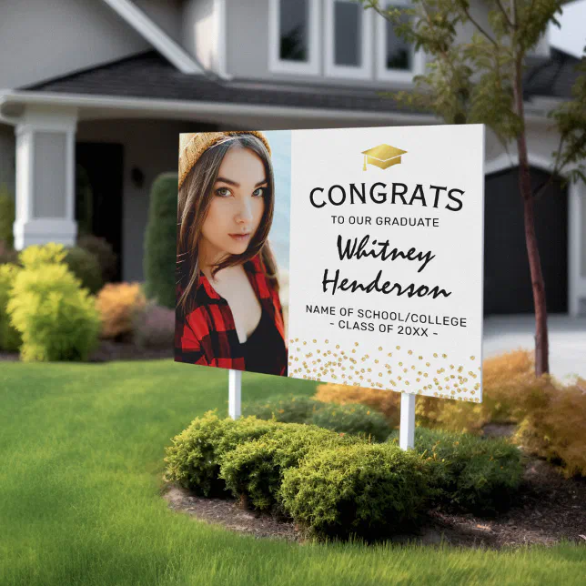 Personalized Photo Graduation Congratulations Sign | Zazzle