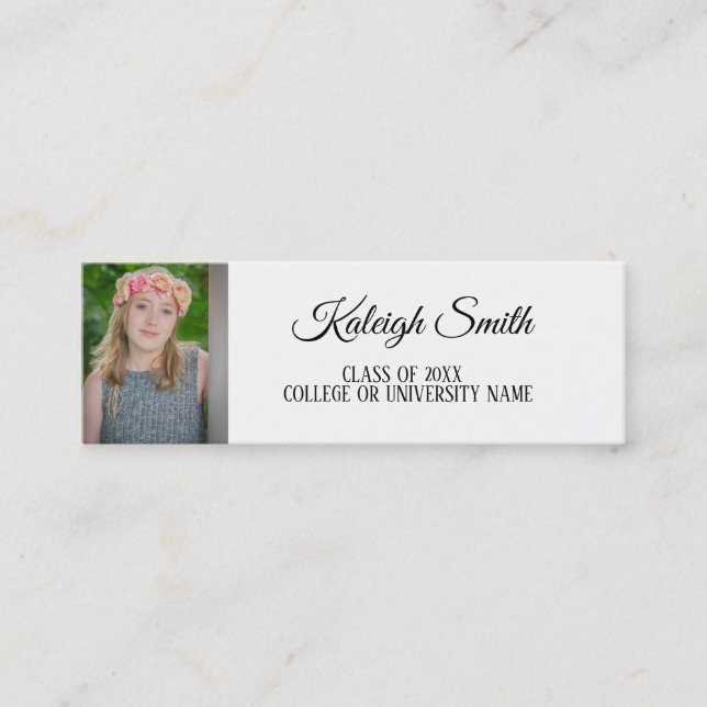 Personalized Photo Graduation Insert Name Card (Front)