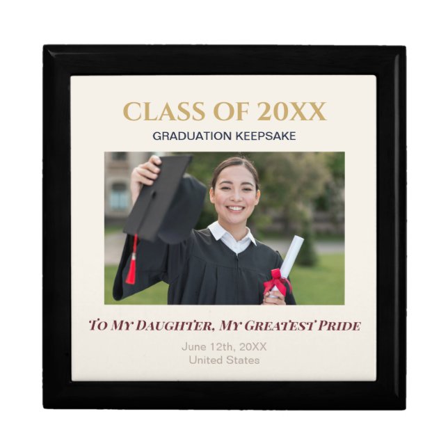 Personalized Photo Graduation Keepsake Box (Front)