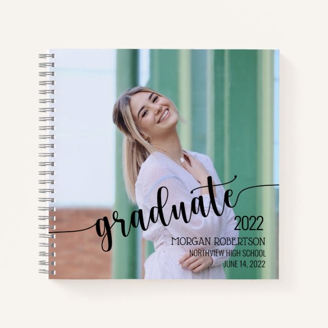 Personalized Photo Graduation Keepsake Guest Notebook (Front)