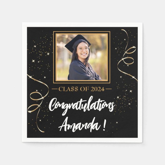 Personalized Photo Graduation Napkins (Front)