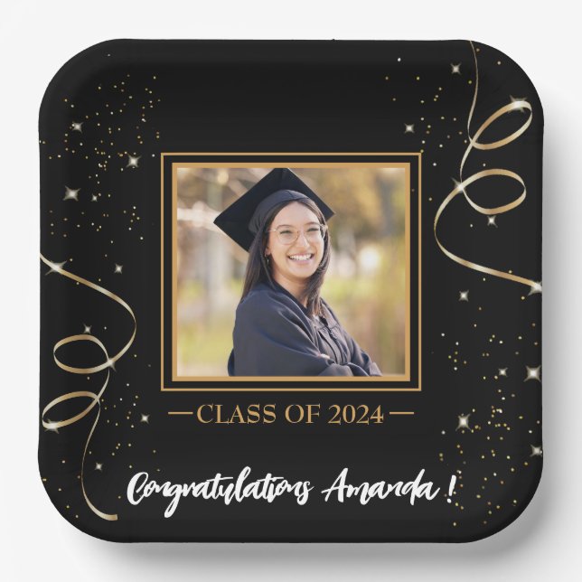 Personalized Photo Graduation Paper Plates (Front)