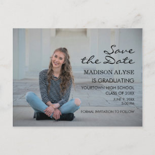 Personalized Photo Graduation Save the Date Announcement Postcard