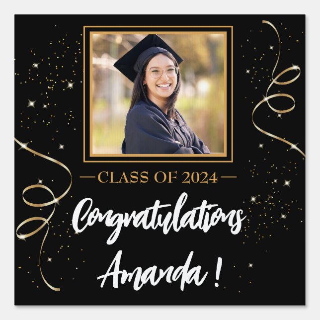 Personalized Photo Graduation Sign (Front)