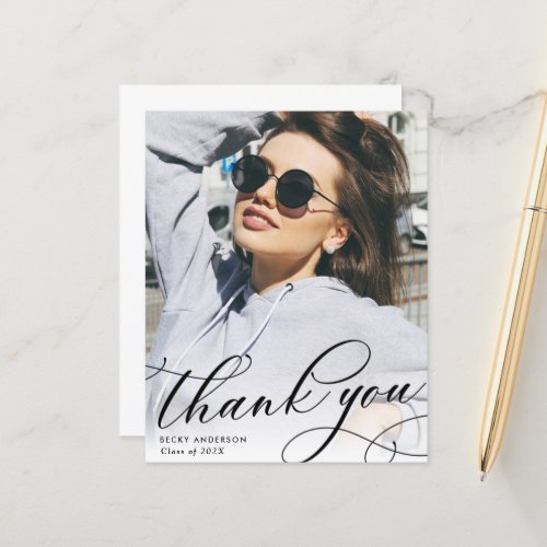 Personalized photo graduation thank you card