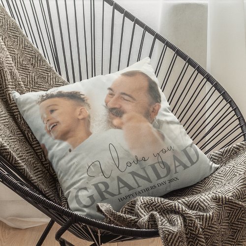 Personalized Photo Grandad Throw Pillow