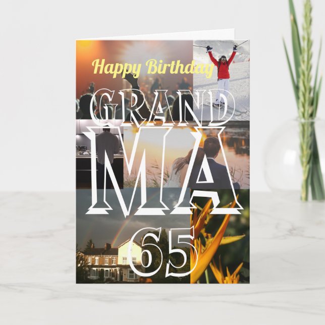 Personalized Photo Grandma 65th Birthday Card (Front)