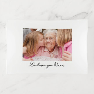 Personalized Photo Grandma Ring Dish, Trinket Gift Tray