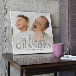 Personalized Photo Grandpa Plaque<br><div class="desc">Modern personalized photo plaque ideal for fathers day, birthdays, christmas and more. A gift any grandfather would love! The keepsake features I love you, over your favorite photograph, personalized with the template text 'GRANDPA' and a personal message. Font styles can be changed by clicking on the customize further link after...</div>