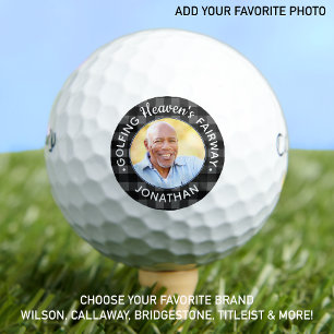 Personalized Photo Gray Plaid Golf Lover Memorial  Golf Balls