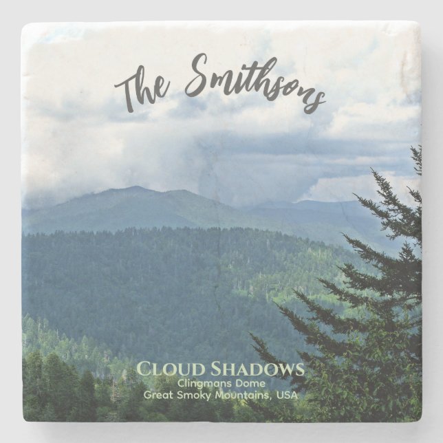 Personalized Photo Great Smoky Mountains  Stone Coaster (Front)