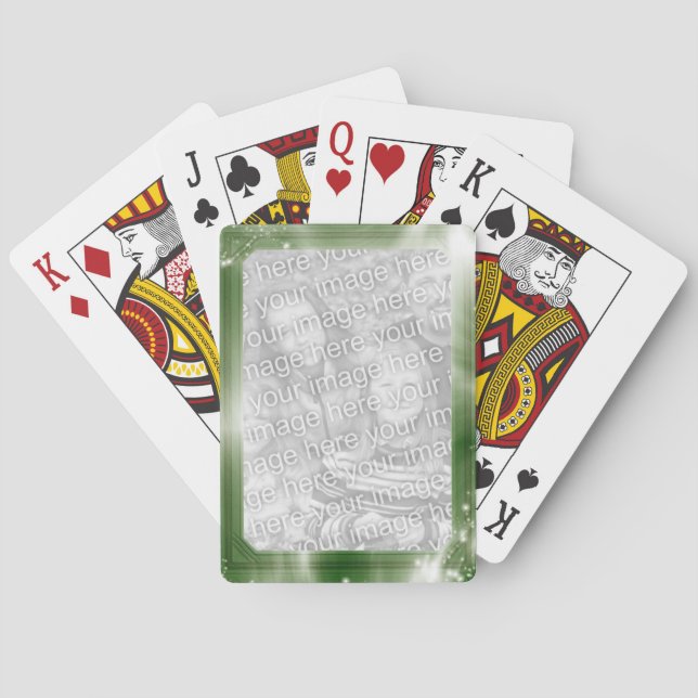 Personalized Photo | Green Frame Poker Cards (Back)