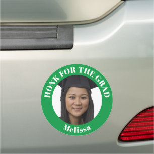 Personalized Photo Green School Graduation Car Magnet