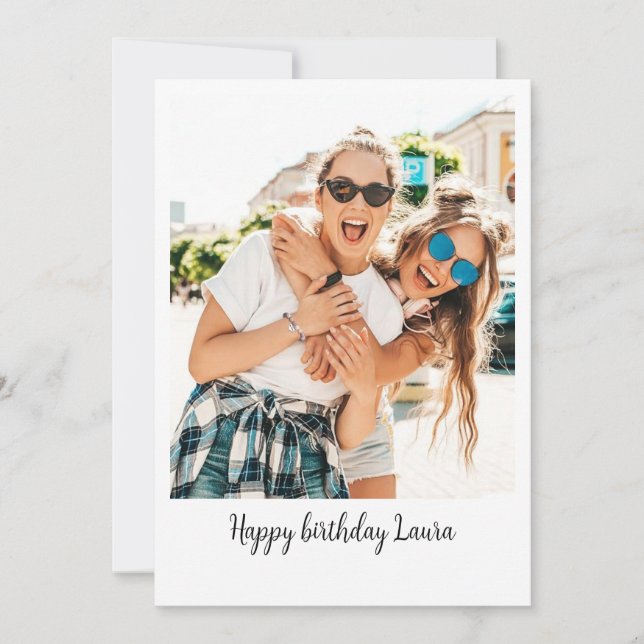 Personalized   Photo Greeting Anniversary Birthday Holiday Card (Front)