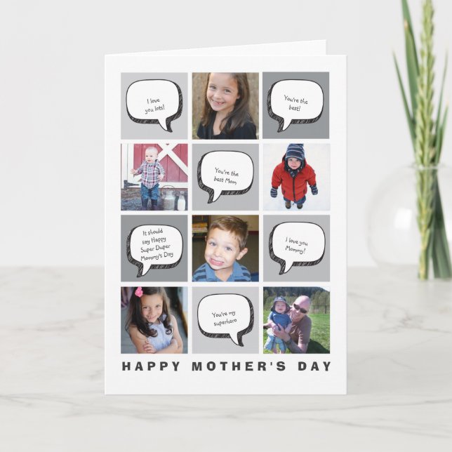 Personalized Photo & Greetings Mother's Day Card (Front)