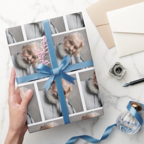 Personalized Photo Grid Gift Wrapping Paper