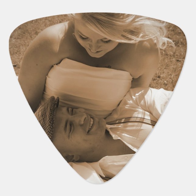 Personalized Photo Guitar Picks For Wedding Favors (Front)