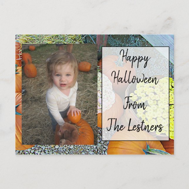 Personalized Photo Halloween Postcard (Front)