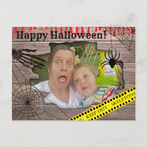 Personalized Photo Halloween Trapped Behind Wall Postcard