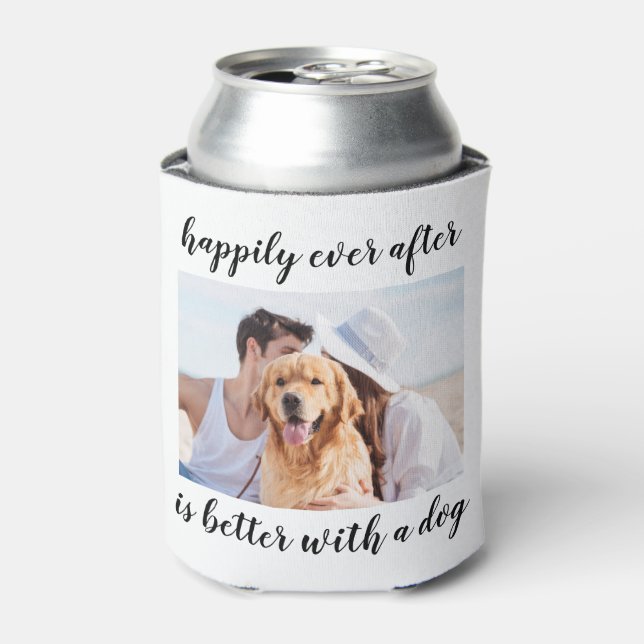 Personalized Photo Happily Ever After Wedding Can Cooler (Can Front)